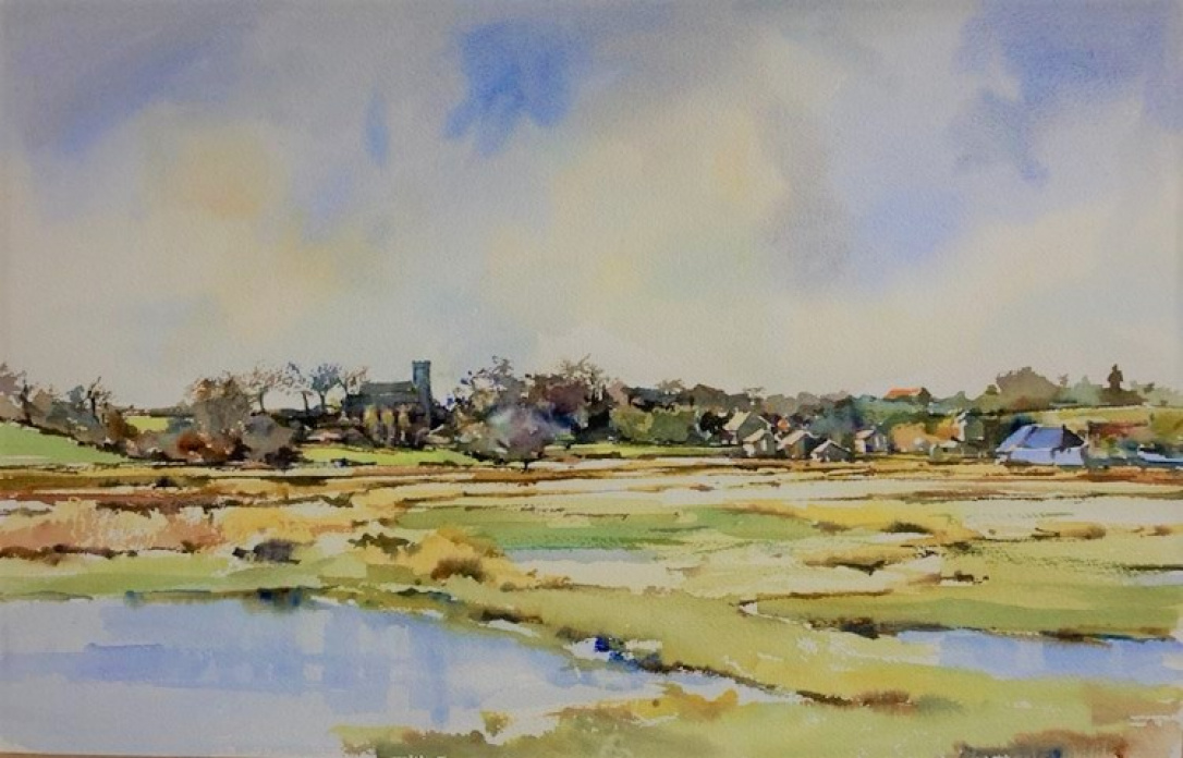 Across the meadows, Burnham Overy.